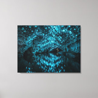 Waitomo Glowworm Galaxy - Bioluminescent Cave Refl Canvas Print