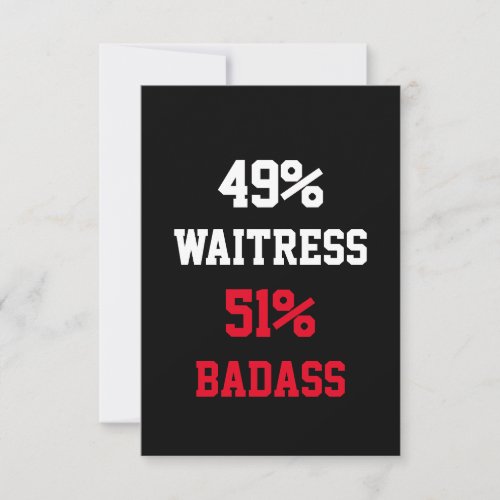 Waitress Badass Card