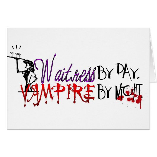 Waitress by Day, Vampire by night Cards (Front Horizontal)