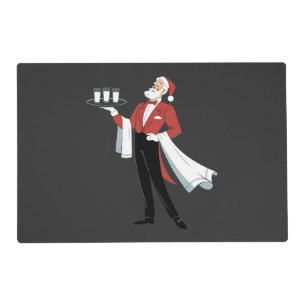 Waitress Christmas Santa Server Xmas  Placemat