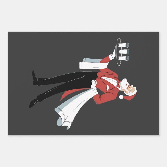 Waitress Christmas Santa Server Xmas  Wrapping Paper Sheets (Front)