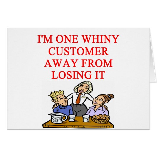 WAITRESS cudtomer joke Cards (Front Horizontal)