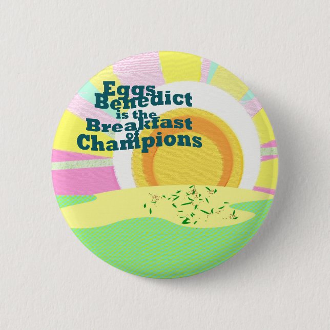 Waitress Flare Eggs Benedict Breakfast Sales - Button (Front)
