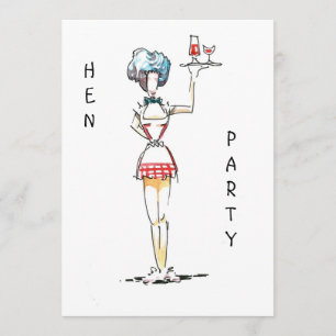 Waitress Hen Party Invitation