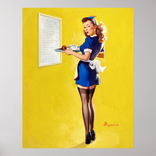 Waitress Pin Up Poster