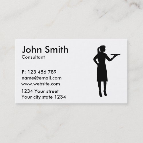 Waitress server business card