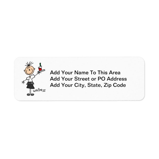 Waitress Stick Figure Label (Front)