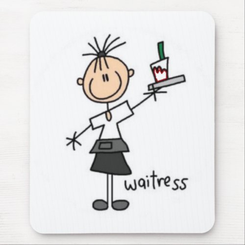 Waitress Stick Figure Mouse Pad