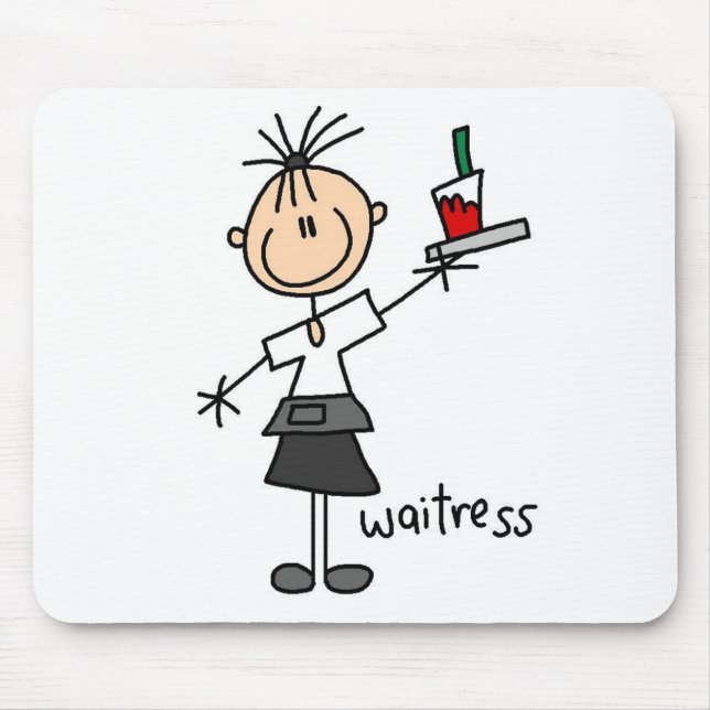 Waitress Stick Figure Mousepad (Front)