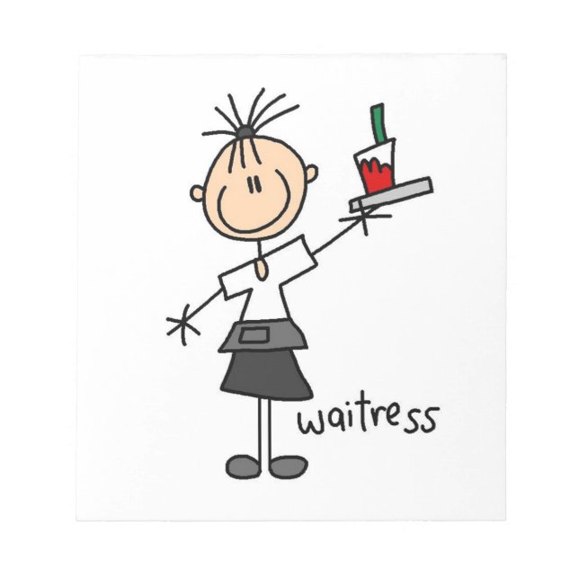 Waitress Stick Figure Notepad (Front)