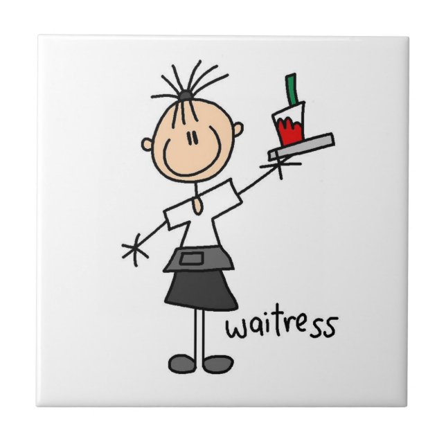 Waitress Stick Figure Tile (Front)