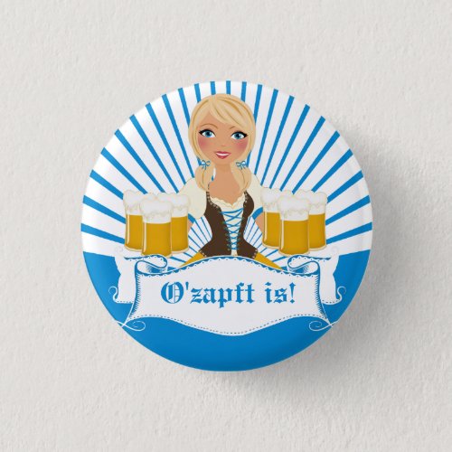 Waitress with Beer Stein Pinback Button