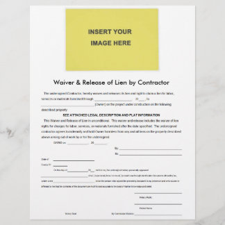 Waiver & Release of Lien by Contractor Form