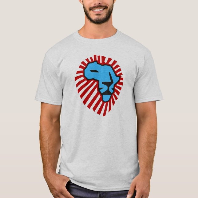 Waka waka Red Mane Blue Lion Africa Shirt (Front)