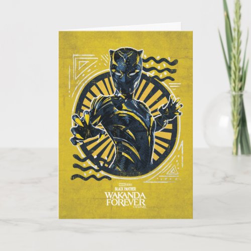 Wakanda Forever  Black Panther Painted Art Card