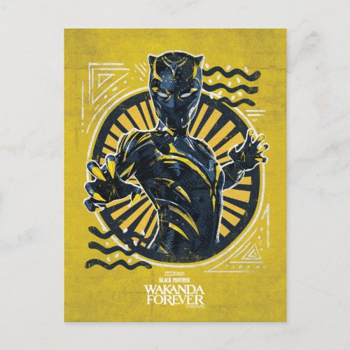 Wakanda Forever  Black Panther Painted Art Postcard
