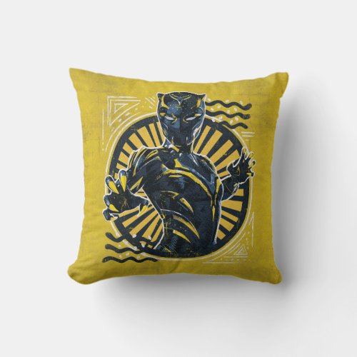 Wakanda Forever  Black Panther Painted Art Throw Pillow