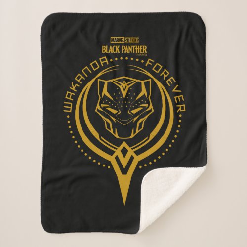 Wakanda Forever  Black Panther Sigil Sherpa Blanket