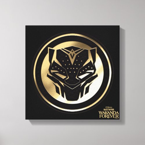 Wakanda Forever  Golden Black Panther Medallion Canvas Print
