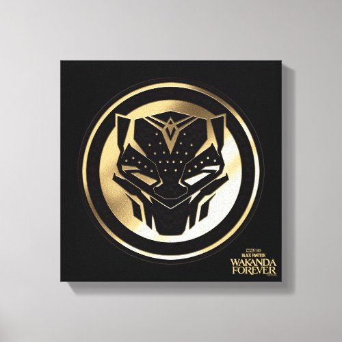 Wakanda Forever  Golden Black Panther Medallion Canvas Print