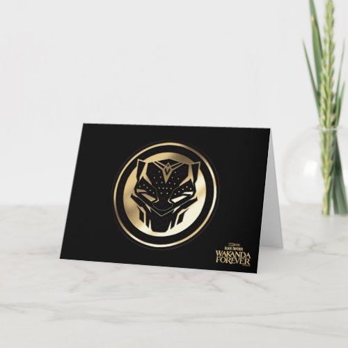 Wakanda Forever  Golden Black Panther Medallion Card