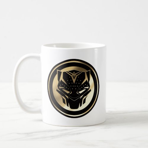 Wakanda Forever  Golden Black Panther Medallion Coffee Mug