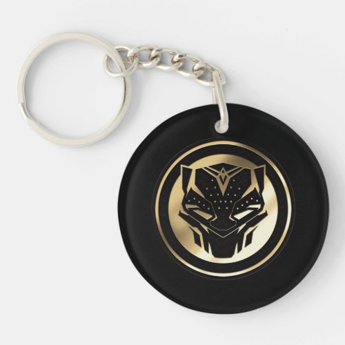 Wakanda Forever  Golden Black Panther Medallion Keychain