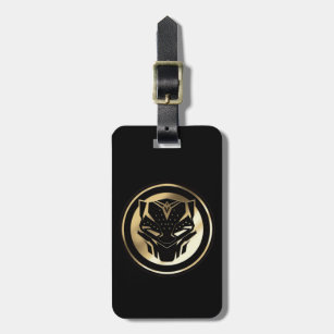 Wakanda Forever   Golden Black Panther Medallion Luggage Tag