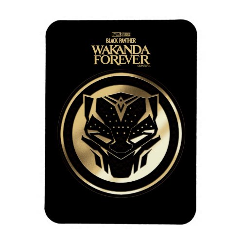 Wakanda Forever  Golden Black Panther Medallion Magnet