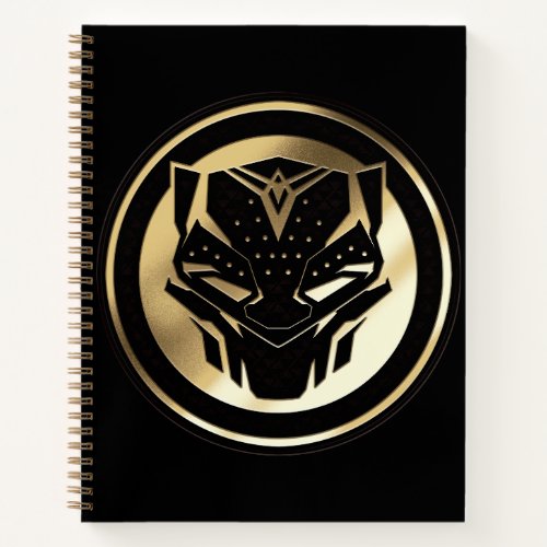 Wakanda Forever  Golden Black Panther Medallion Notebook