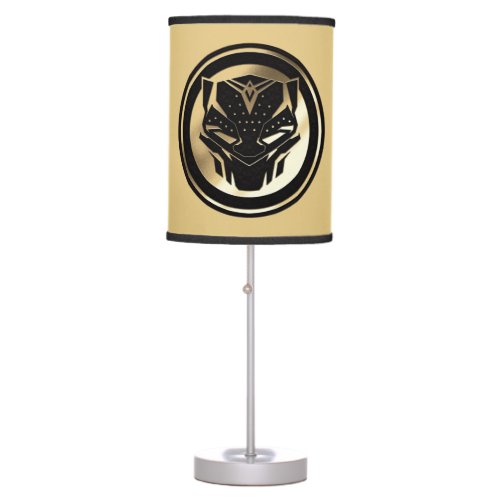 Wakanda Forever  Golden Black Panther Medallion Table Lamp