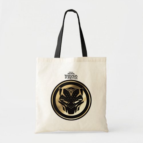 Wakanda Forever  Golden Black Panther Medallion Tote Bag
