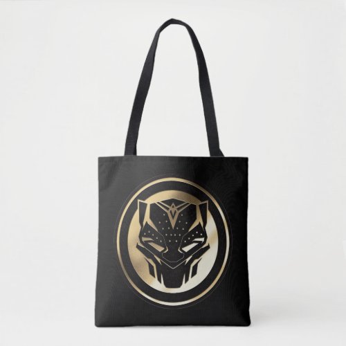 Wakanda Forever  Golden Black Panther Medallion Tote Bag