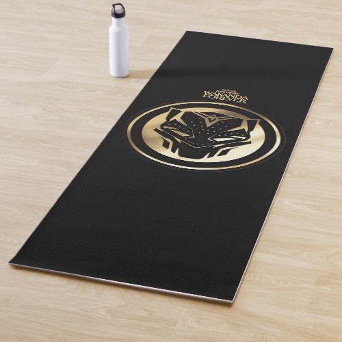 Wakanda Forever  Golden Black Panther Medallion Yoga Mat
