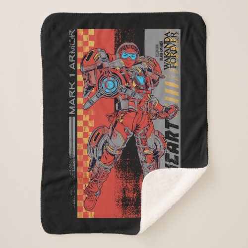 Wakanda Forever  Iron Heart Mark 1 Armor Sherpa Blanket
