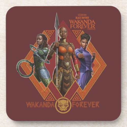 Wakanda Forever  Nakia Okoye Shuri Beverage Coaster