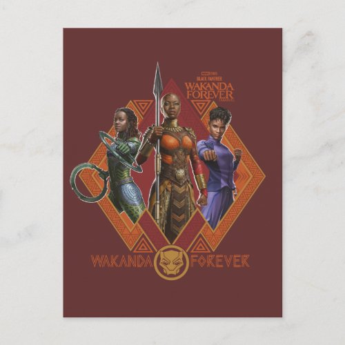 Wakanda Forever  Nakia Okoye Shuri Postcard