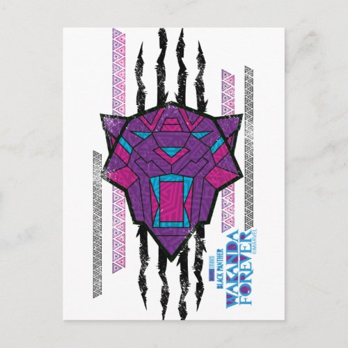 Wakanda Forever  Panther Head Claw Marks Postcard