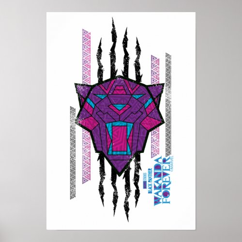 Wakanda Forever  Panther Head Claw Marks Poster