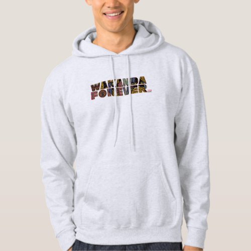 Wakanda Forever Patterned Letters Hoodie