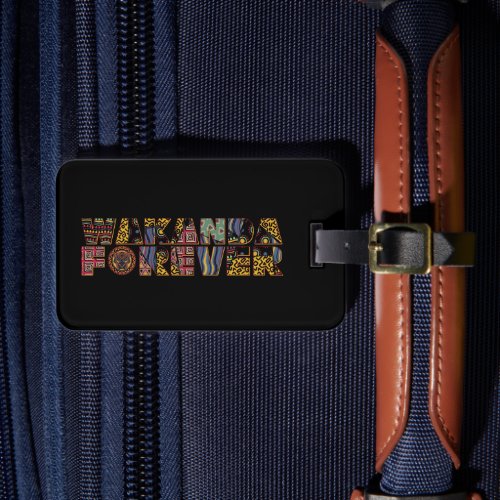 Wakanda Forever Patterned Letters Luggage Tag
