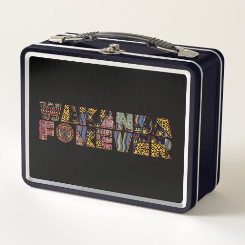 Wakanda Forever Patterned Letters Metal Lunch Box
