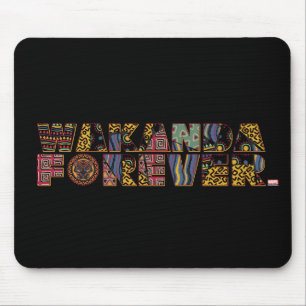 Wakanda Forever Patterned Letters Mouse Pad