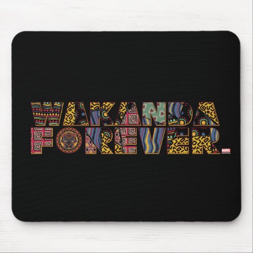 Wakanda Forever Patterned Letters Mouse Pad