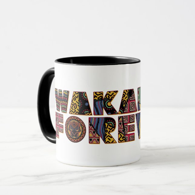 Wakanda Forever Patterned Letters Mug (Front Left)