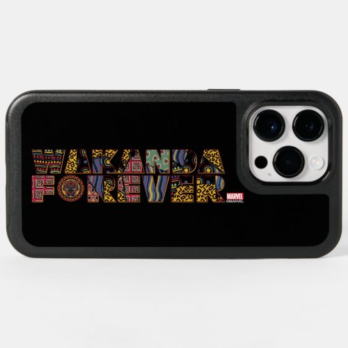 Wakanda Forever Patterned Letters OtterBox iPhone 14 Pro Max Case