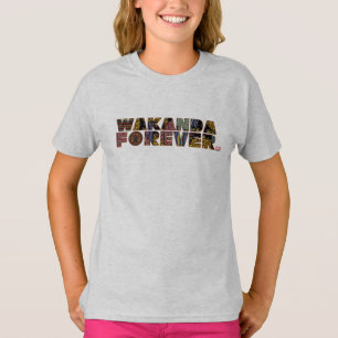 Wakanda Forever Patterned Letters T-Shirt