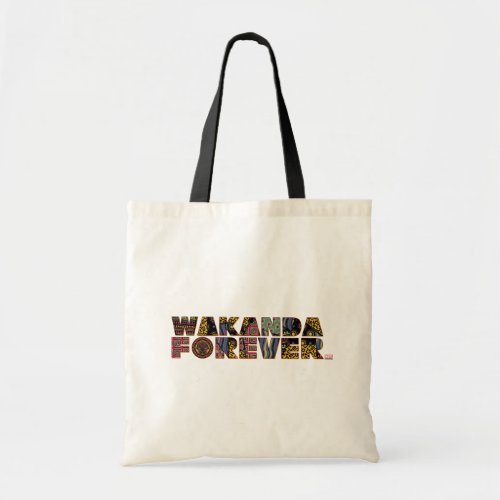 Wakanda Forever Patterned Letters Tote Bag