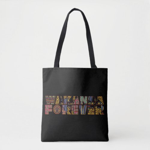 Wakanda Forever Patterned Letters Tote Bag