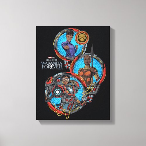 Wakanda Forever  Shuri Okoye Iron Heart Canvas Print